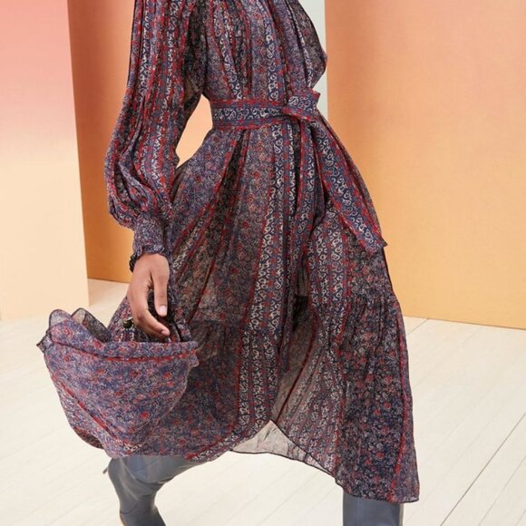 NWOT ULLA JOHNSON Xenia Dress in Twilight XS $895 - Picture 2 of 8